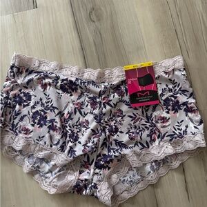 Maidenform Floral Lace Boyshorts - Pink and Purple